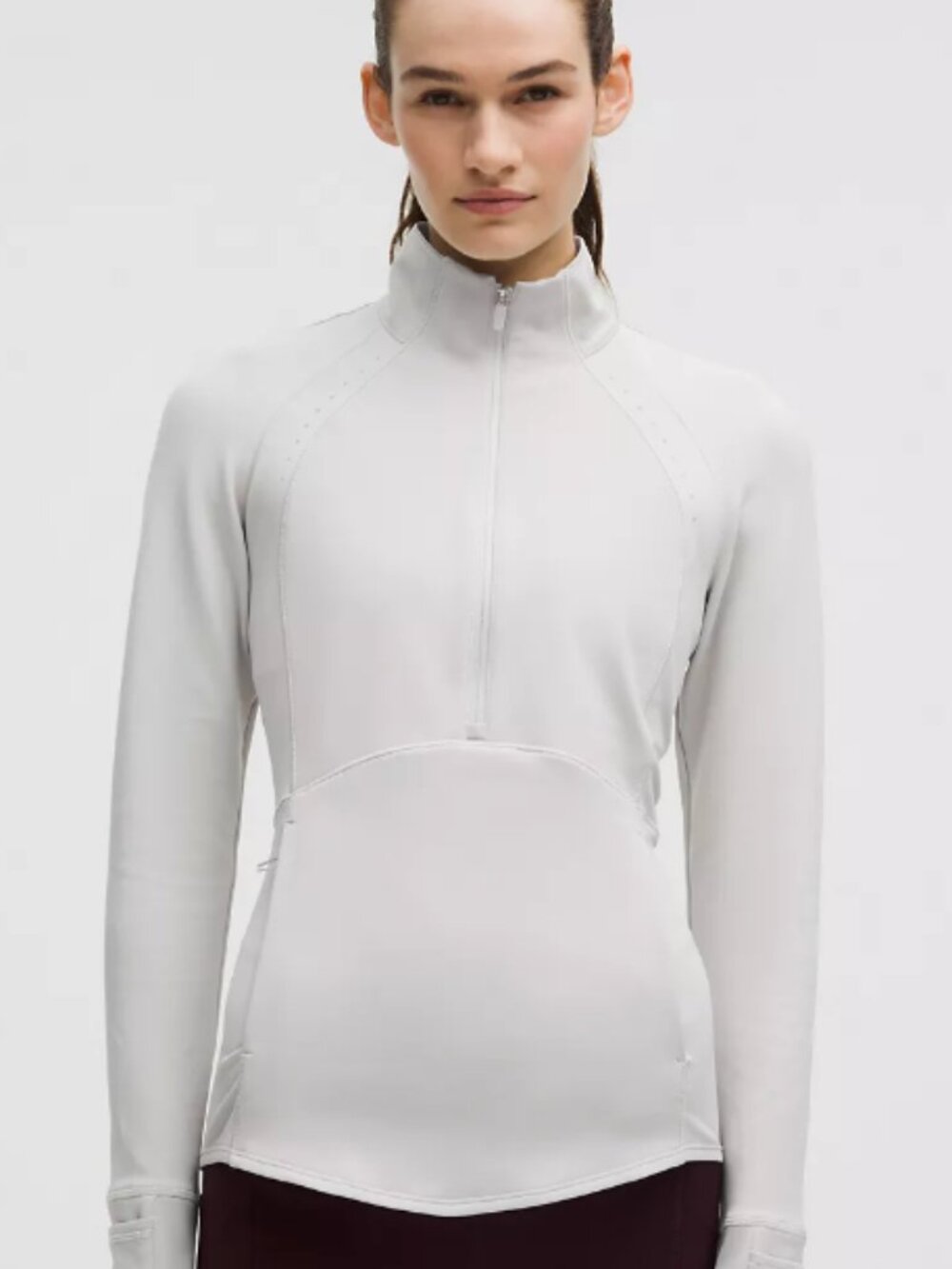 Lululemon Cold Weather Running Half Zip Size 12 White - Picture 2 of 8